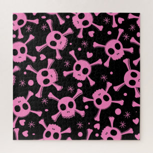 Pirate Skull: Girlish Hearts Pattern
