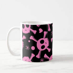 Pirate Skull: Girlish Hearts Pattern Kaffeetasse