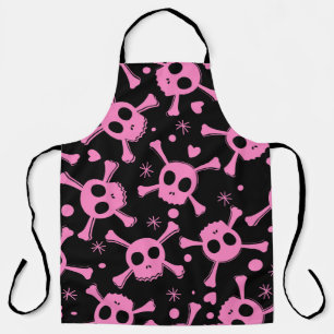 Pirate Skull: Girlish Hearts Pattern Schürze