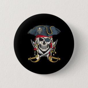 Pirate Skull Halloween Little Boys Girls Kinder Te Button