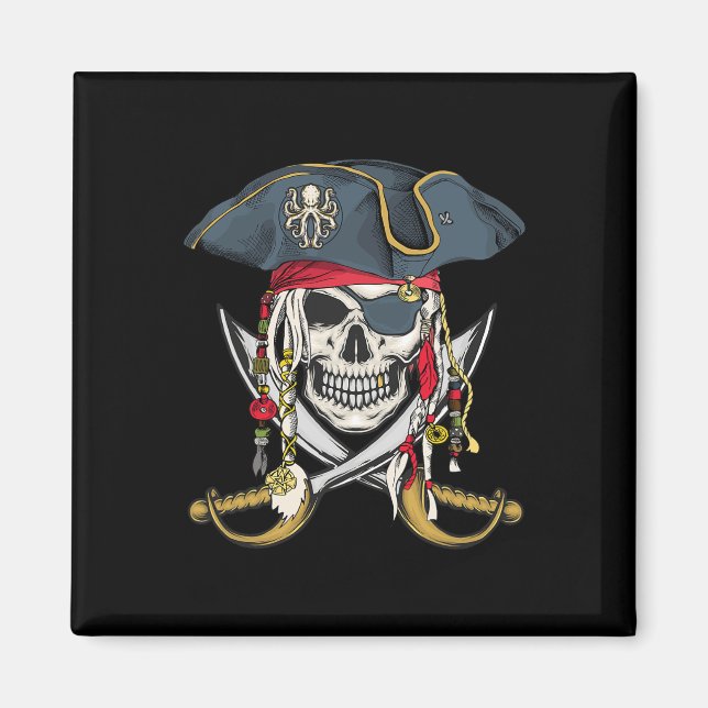 Pirate Skull Halloween Little Boys Girls Kinder Te Magnet (Vorne)