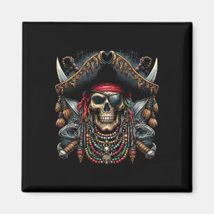 Pirate Skull Halloween Magnet