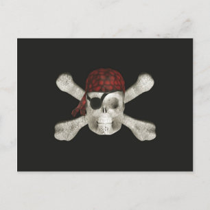 Pirate Skull - Halloween Postcard Postkarte