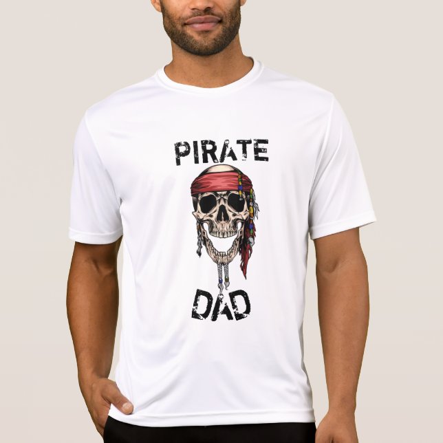 PIRATE SKULL HAPPY HALLOWEEN VATER T - Shirt (Vorderseite)