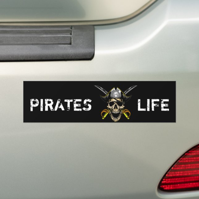 Pirate SKULL Legend Black  Bumper Sticker Autoaufkleber (Auf Auto)