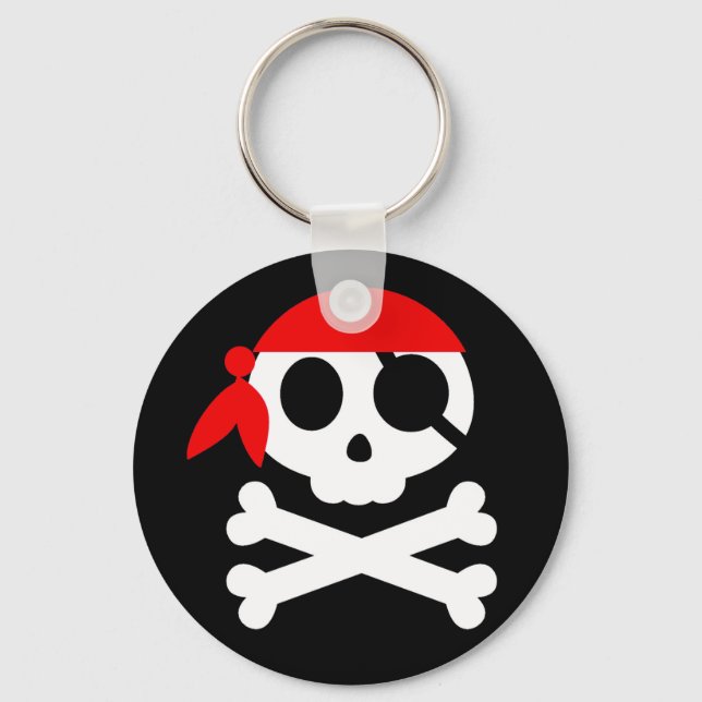 Pirate Skull mit Bandanna Schlüsselanhänger (Vorderseite)