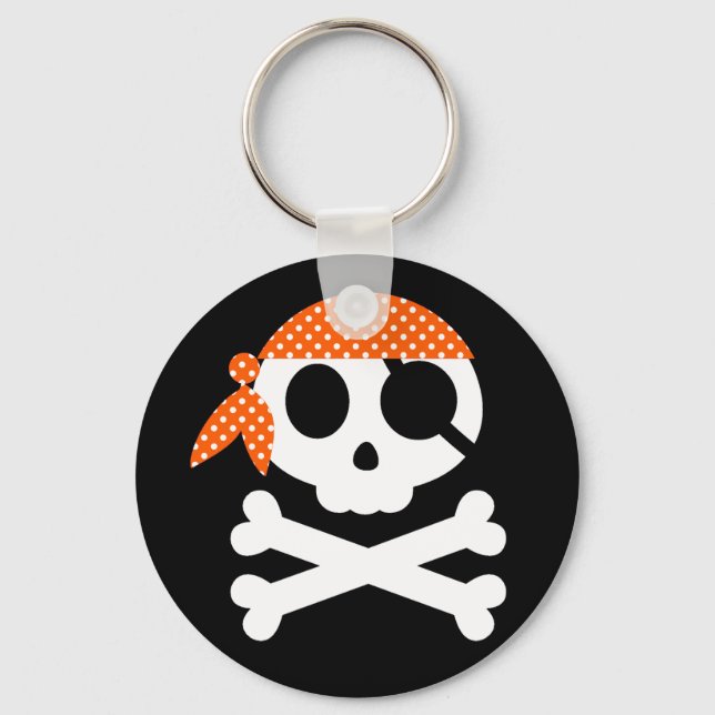 Pirate Skull mit Bandanna Schlüsselanhänger (Vorderseite)