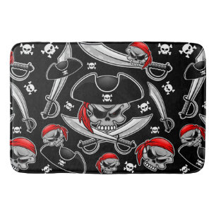 Pirate Skull mit Crossed Sabers Badematte