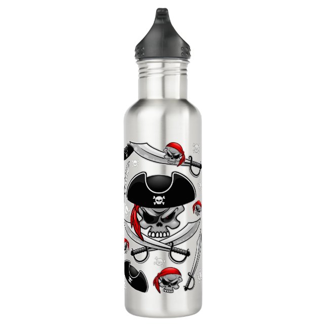 Pirate Skull mit Crossed Sabers Edelstahlflasche (Rechts)