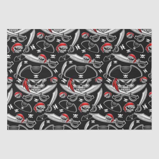 Pirate Skull mit Crossed Sabers Seidenpapier (Vorderseite)