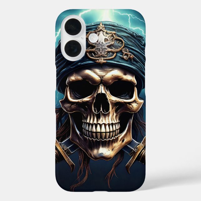 Pirate Skull mit Schwertern iPhone / iPad Gehäuse 16 Hülle (Rückseite)