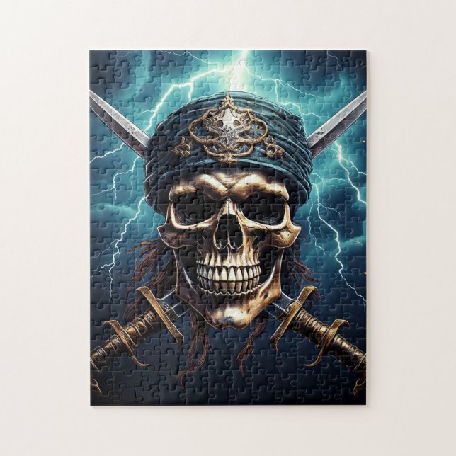 Pirate Skull mit Schwertern Puzzle (Vertikal)