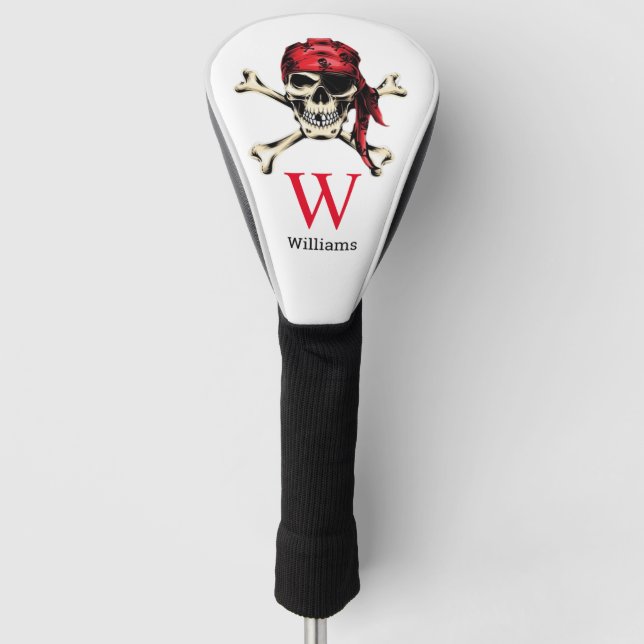 Pirate Skull Monogram Golf Headcover (Vorderseite)