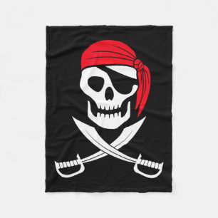 Pirate Skull Red Bandana Schwert Kostümgeschenk Fleecedecke