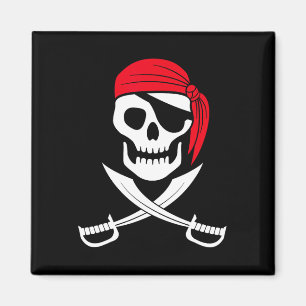 Pirate Skull Red Bandana Schwert Kostümgeschenk Magnet