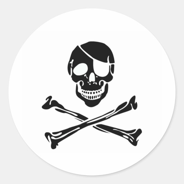 Pirate Skull Runder Aufkleber (Vorderseite)