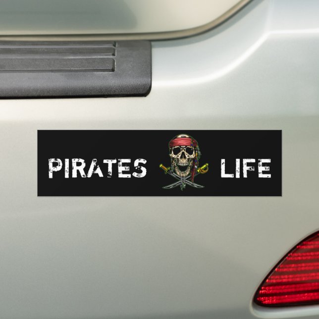 Pirate SKULL SWORD Legend Black  Bumper Sticker Autoaufkleber (Auf Auto)