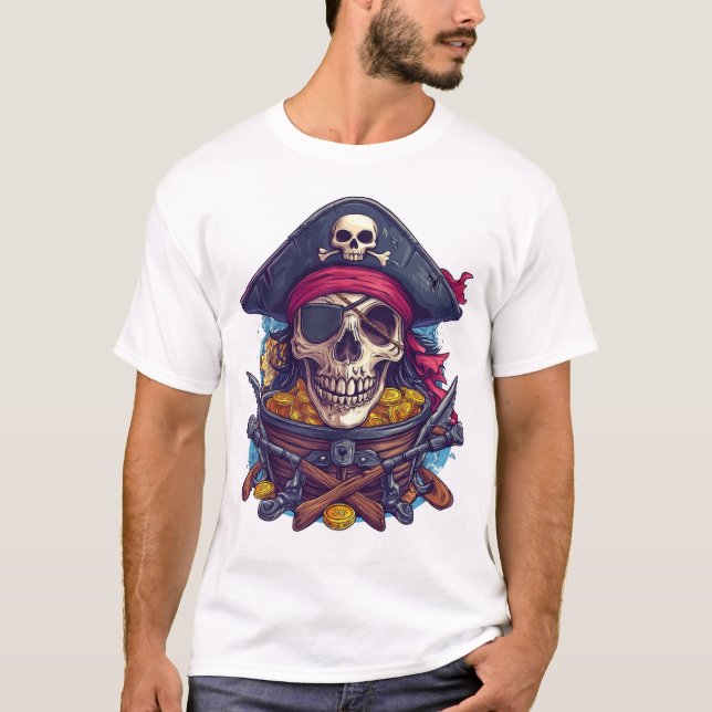 Pirate Skull Treasure T-Shirt (Vorderseite)