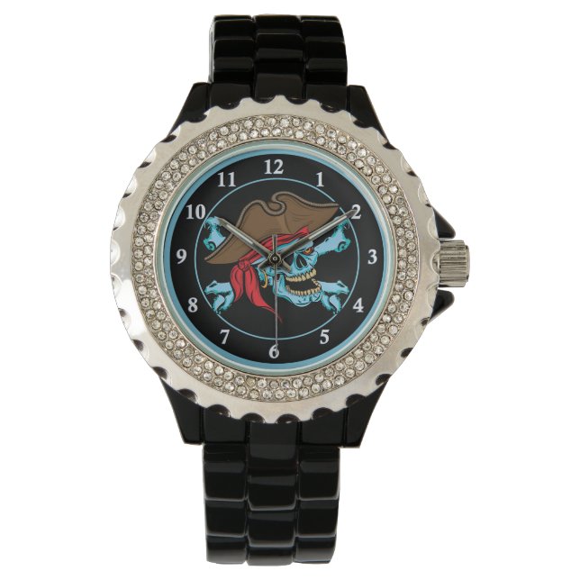 Pirate Skull und Crossbones Armbanduhr (Vorderseite)