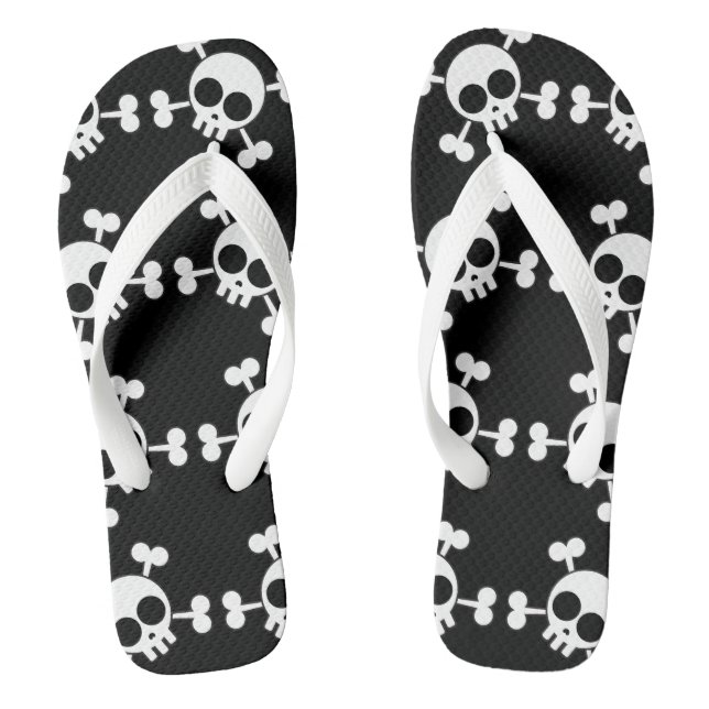 Pirate Skull und Crossbones Flip Flops (Fußbett)