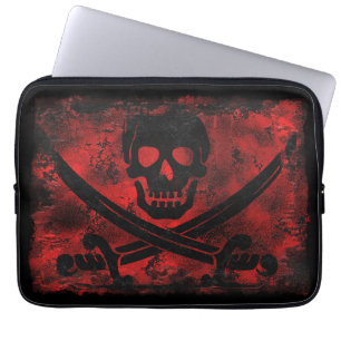 Pirate Skull und Crossed Cutlasses Creepy Art Laptopschutzhülle