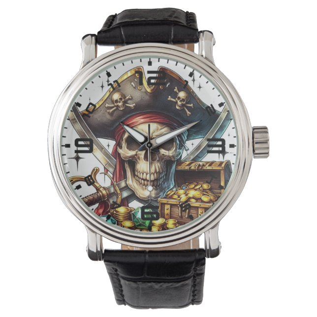 Pirate Skull Watch Armbanduhr (Vorderseite)
