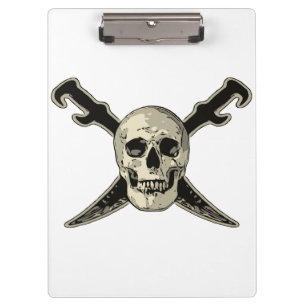 Pirate (Skull) - White Clipboard Klemmbrett