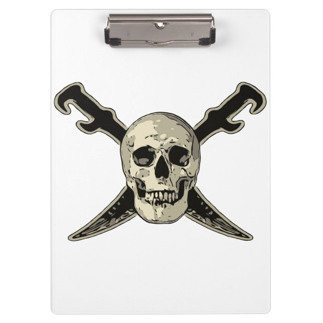 Pirate (Skull) - White Clipboard Klemmbrett (Vorderseite)