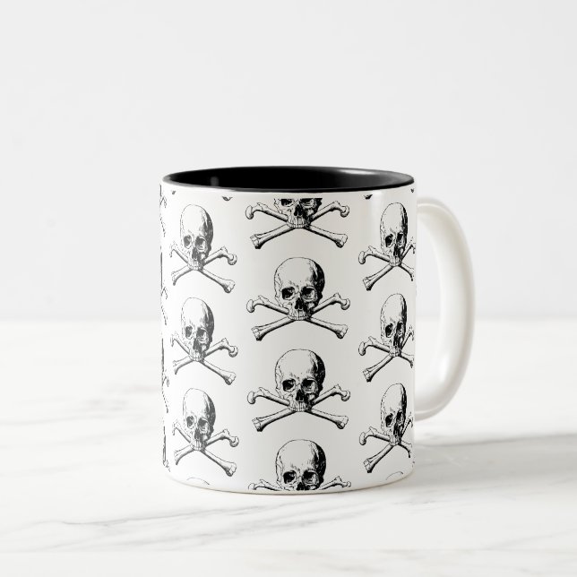 Pirate Skull Zweifarbige Tasse (VorderseiteRechts)