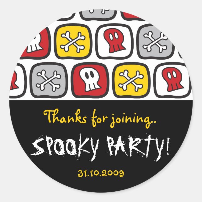Pirate Skulls & Bones Boy's Birthday Party Sticker (Vorderseite)
