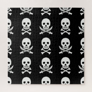 Pirate Skulls Crossbones Nahtloses Muster