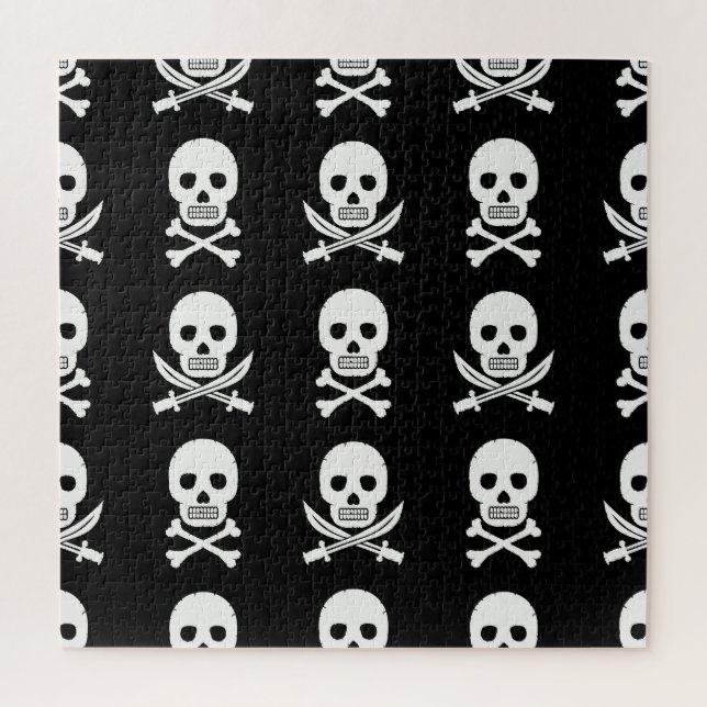 Pirate Skulls Crossbones Nahtloses Muster (Vertikal)