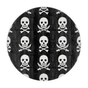 Pirate Skulls Crossbones Nahtloses Muster Schneidebrett
