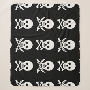 Pirate Skulls Crossbones Nahtloses Muster Sherpadecke