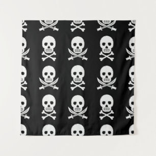 Pirate Skulls Crossbones Nahtloses Muster Wandteppich