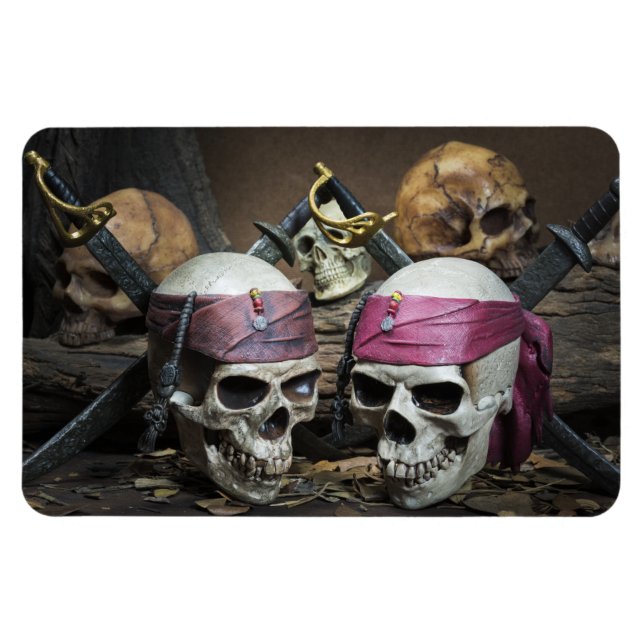 Pirate Skulls Foto Magnet (Horizontal)