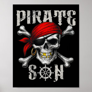 Pirate Son Piratenflagge Flag und Skull Crossbones Poster