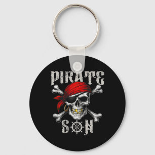 Pirate Son Piratenflagge Flag und Skull Crossbones Schlüsselanhänger