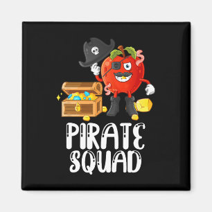 Pirate Squad Funny Apple Teacher Reden wie Pirate Magnet