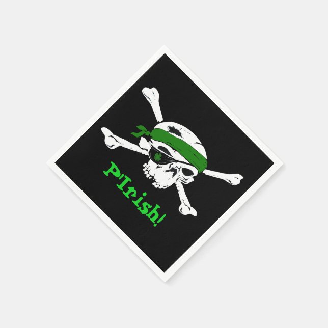 Pirate St Patrick's Day Party Custom Paper Napkins Serviette (Ecke)
