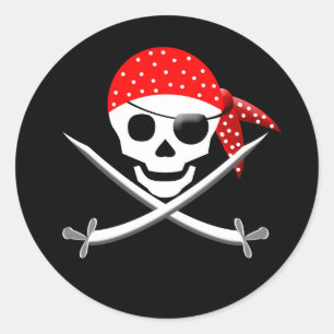 PIRATE STICKERS RONDS - FÊTE