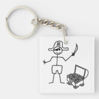 Pirate Stickman mit Schatztruhe