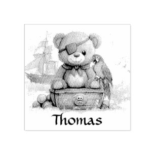 Pirate Teddy Bear Adventure - Customizable Gummistempel