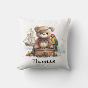 Pirate Teddy Bear Adventure - Customizable Kissen