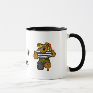 Pirate Teddy Bear und Schatzkarte Tasse