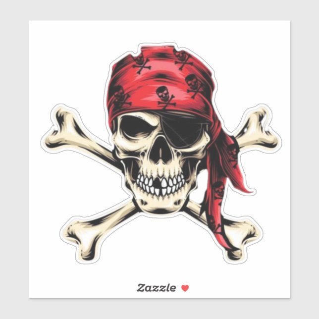 Pirate Thema Party Adult Salty Pirate Skull Aufkleber (Blatt)