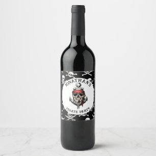 Pirate Thema Party Adult Skull Nautic Weinetikett