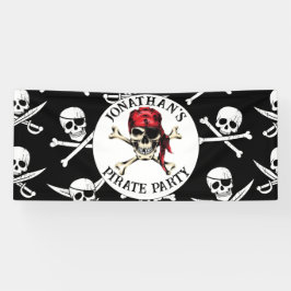 Pirate Thema Party Erwachsene Salty Skull Black. Banner