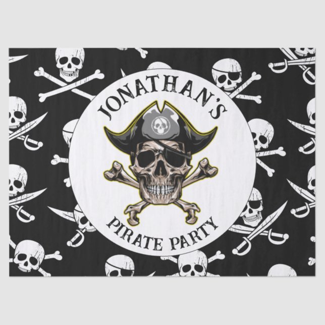 Pirate Thema Party Erwachsene Skull.Cross Bones Seidenpapier (Vorderseite)