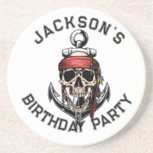 Pirate Thema Party Erwachsene Skull NAUTICAL White Getränkeuntersetzer